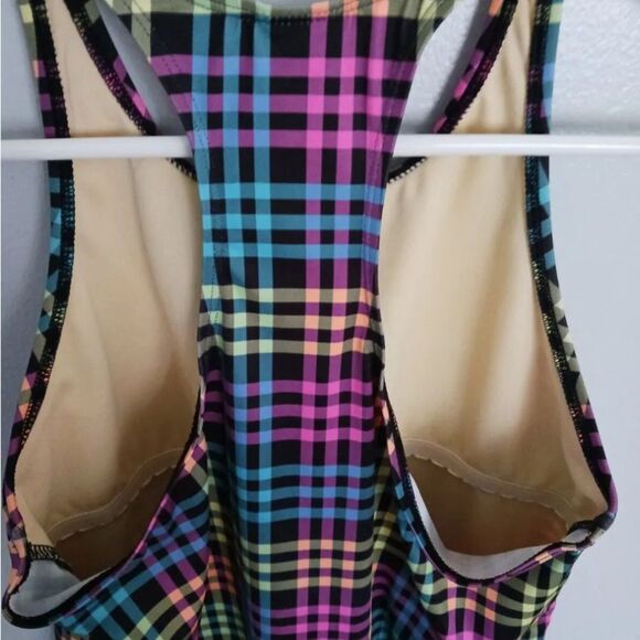 Lands End Tankini Top Multicolor Plaid Swim Racerback - Picture 5 of 5